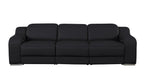 103" White Italian Leather Reclining USB Sofa