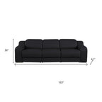 103" White Italian Leather Reclining USB Sofa