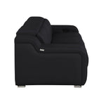 103" White Italian Leather Reclining USB Sofa