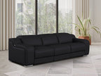 103" White Italian Leather Reclining USB Sofa