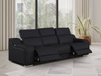 103" White Italian Leather Reclining USB Sofa