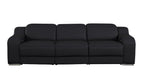 103" White Italian Leather Reclining USB Sofa