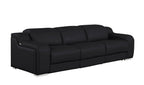 103" White Italian Leather Reclining USB Sofa