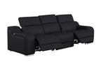 103" White Italian Leather Reclining USB Sofa