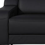 129" White Italian Leather Reclining USB Sofa And Storage