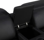 129" White Italian Leather Reclining USB Sofa And Storage