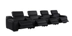 169" White Italian Leather Reclining USB and Wireless Charger Sofa And Storage