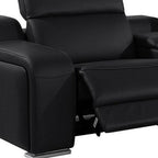 169" White Italian Leather Reclining USB and Wireless Charger Sofa And Storage