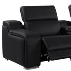 169" White Italian Leather Reclining USB and Wireless Charger Sofa And Storage