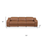 103" White Italian Leather Reclining USB Sofa