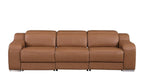 103" White Italian Leather Reclining USB Sofa