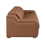103" White Italian Leather Reclining USB Sofa
