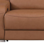 103" White Italian Leather Reclining USB Sofa