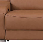 103" White Italian Leather Reclining USB Sofa