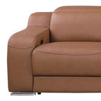 169" White Italian Leather Reclining USB and Wireless Charger Sofa And Storage