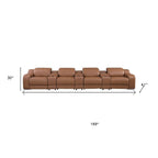 169" White Italian Leather Reclining USB and Wireless Charger Sofa And Storage