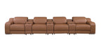 169" White Italian Leather Reclining USB and Wireless Charger Sofa And Storage