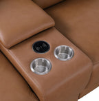 169" White Italian Leather Reclining USB and Wireless Charger Sofa And Storage