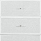 62" White Faux Crystal Glitter Wood Lighted Nine Drawer Triple Dresser