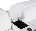 Two Piece White Leather Five Person Seating Set