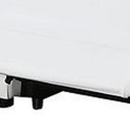 Two Piece White Leather Five Person Seating Set