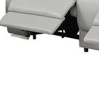 Two Piece Light Gray Leather Five Person Seating Set