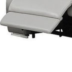Two Piece Light Gray Leather Five Person Seating Set