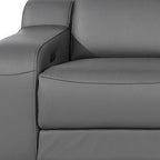 Two Piece Dark Gray Leather Five Person Seating Set