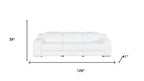 Two Piece White Leather Five Person Seating Set