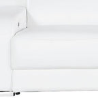Two Piece White Leather Five Person Seating Set