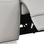 Two Piece Light Gray Leather Five Person Seating Set