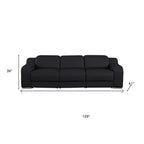 Two Piece Black Leather Five Person Seating Set
