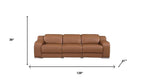 Two Piece Chestnut Leather Five Person Seating Set