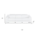Three Piece White Leather Six Person Seating Set