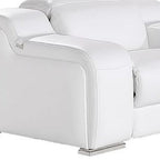 Three Piece White Leather Six Person Seating Set