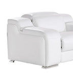 Three Piece White Leather Six Person Seating Set