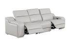 Three Piece Light Gray Leather Six Person Seating Set