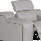 Three Piece Light Gray Leather Six Person Seating Set