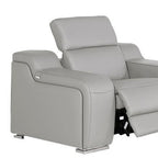 Three Piece Light Gray Leather Six Person Seating Set