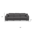 Three Piece Dark Gray Leather Six Person Seating Set