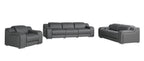Three Piece Dark Gray Leather Six Person Seating Set