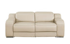 Three Piece Beige Leather Five Person Seating Set