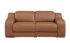 Three Piece Chestnut Leather Five Person Seating Set
