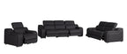 Three Piece Black Leather Six Person Seating Set
