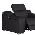 Three Piece Black Leather Six Person Seating Set