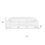 Two Piece White Leather Five Person Seating Set
