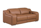 Two Piece Chestnut Leather Four Person Seating Set