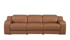Two Piece Chestnut Leather Four Person Seating Set