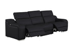 Two Piece Black Leather Five Person Seating Set