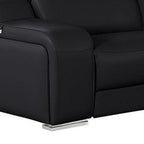 Two Piece Black Leather Five Person Seating Set